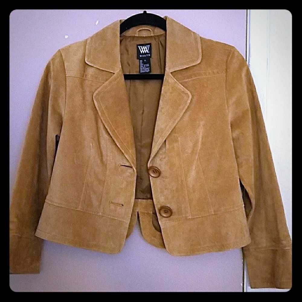 Worth light suede leather jacket/blazer sz. 0